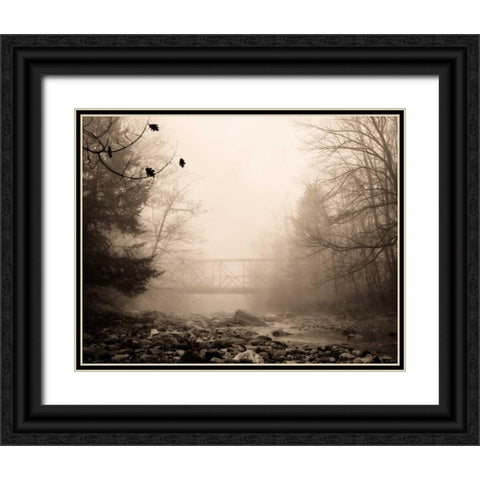 Parish Hill Bridge Black Ornate Wood Framed Art Print with Double Matting by Triebert, Christine
