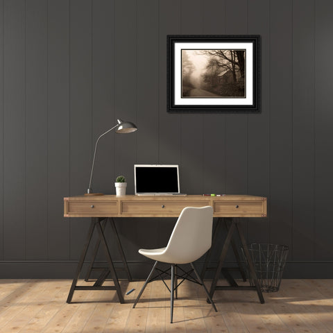 Parish Hill Road Black Ornate Wood Framed Art Print with Double Matting by Triebert, Christine