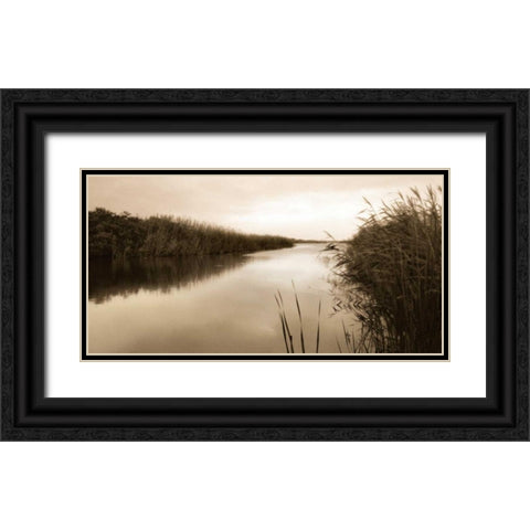 River Reeds Black Ornate Wood Framed Art Print with Double Matting by Triebert, Christine