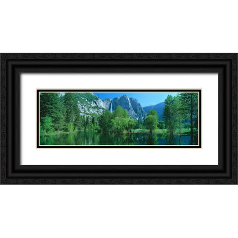 Yosemite Falls and Merced Black Ornate Wood Framed Art Print with Double Matting by Thomas, Alain