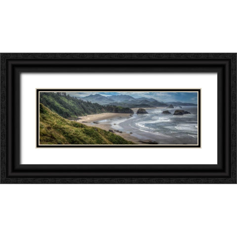 Coastal Serenity Black Ornate Wood Framed Art Print with Double Matting by Taite, Larry J.