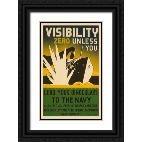 Visibility Zero Black Ornate Wood Framed Art Print with Double Matting by Unknown