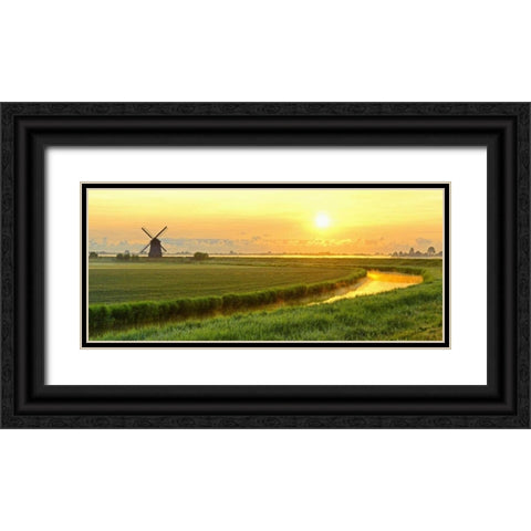 Morning Meadow Black Ornate Wood Framed Art Print with Double Matting by Van de Goor, Lars