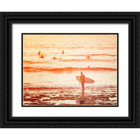 Surfer Black Ornate Wood Framed Art Print with Double Matting by Vitomirov, Igor