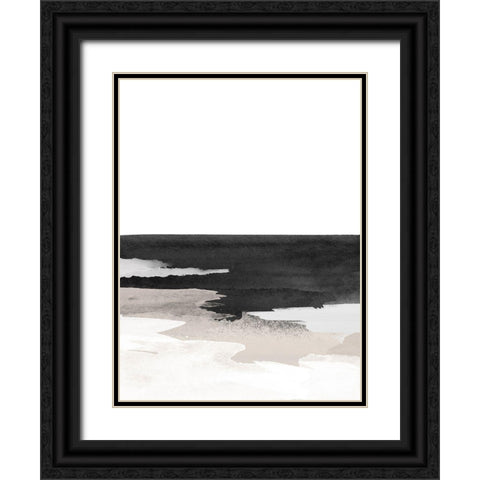 Nordic Landscape No. 1 Black Ornate Wood Framed Art Print with Double Matting by Wong, Brandon