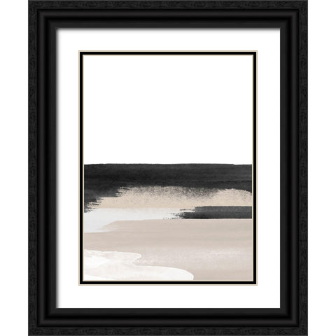 Nordic Landscape No. 2 Black Ornate Wood Framed Art Print with Double Matting by Wong, Brandon