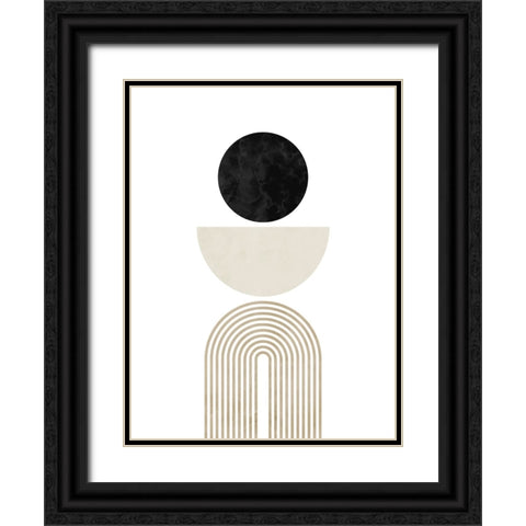 Black Beige No. 1 Black Ornate Wood Framed Art Print with Double Matting by Wong, Brandon