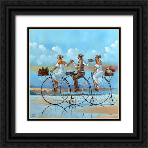 Joy Ride IV Black Ornate Wood Framed Art Print with Double Matting by West, Ronald