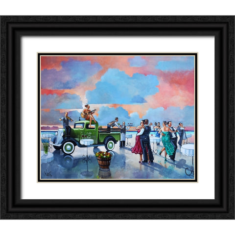 Sundowner II Black Ornate Wood Framed Art Print with Double Matting by West, Ronald