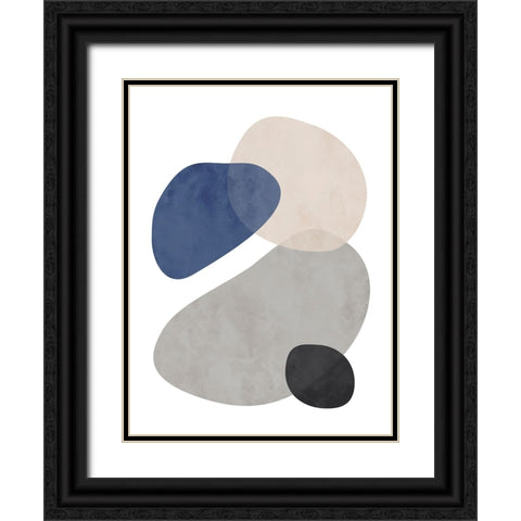 Stone No. 1 Black Ornate Wood Framed Art Print with Double Matting by Wong, Brandon