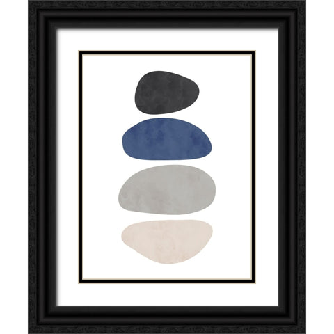Stone No. 2 Black Ornate Wood Framed Art Print with Double Matting by Wong, Brandon