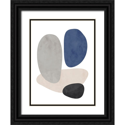 Stone No. 3 Black Ornate Wood Framed Art Print with Double Matting by Wong, Brandon