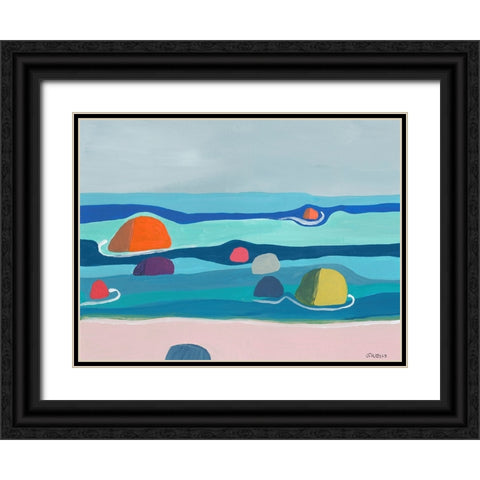 Marine Layers No. 3 Black Ornate Wood Framed Art Print with Double Matting by Weiss, Jan