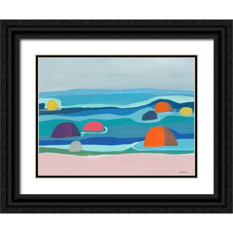 Marine Layers No. 4 Black Ornate Wood Framed Art Print with Double Matting by Weiss, Jan