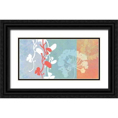 Coral Flowers Black Ornate Wood Framed Art Print with Double Matting by Weiss, Jan