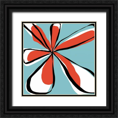 Oh So Pretty - Aqua Black Ornate Wood Framed Art Print with Double Matting by Weiss, Jan