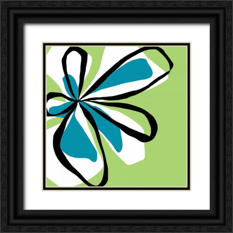 Oh So Pretty - Green Black Ornate Wood Framed Art Print with Double Matting by Weiss, Jan
