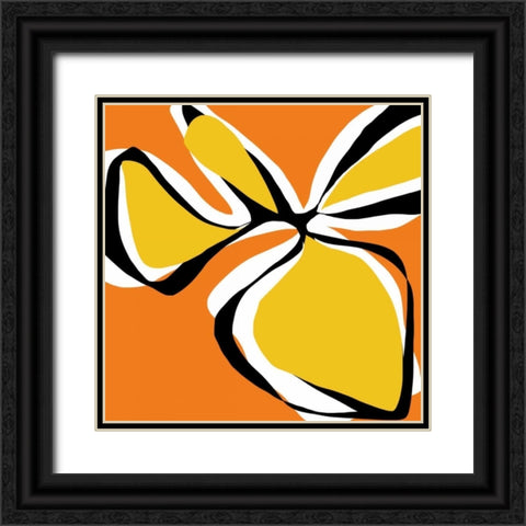 Oh So Pretty - Yellow Black Ornate Wood Framed Art Print with Double Matting by Weiss, Jan