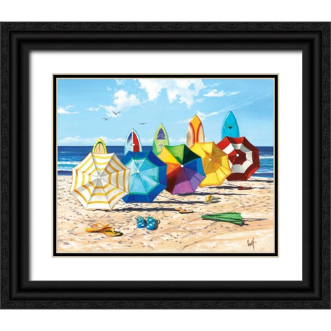 Brellas and Boards Black Ornate Wood Framed Art Print with Double Matting by Westmoreland, Scott