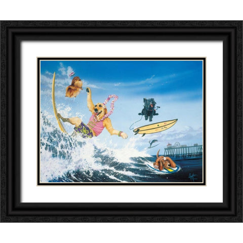 Diva Dawgs Black Ornate Wood Framed Art Print with Double Matting by Westmoreland, Scott