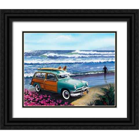Surf City Black Ornate Wood Framed Art Print with Double Matting by Westmoreland, Scott