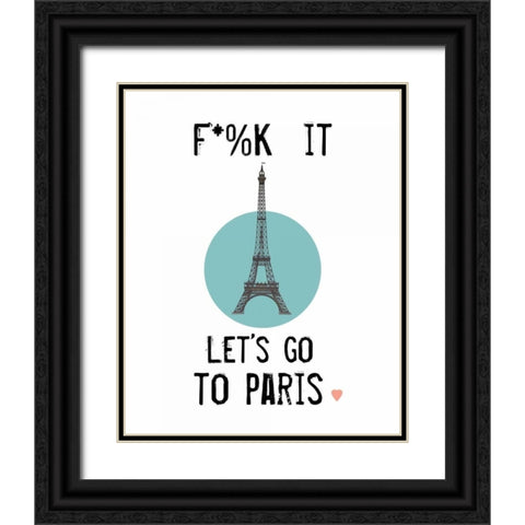 Letâ€™s Go to Paris Black Ornate Wood Framed Art Print with Double Matting by Weiss, Jan