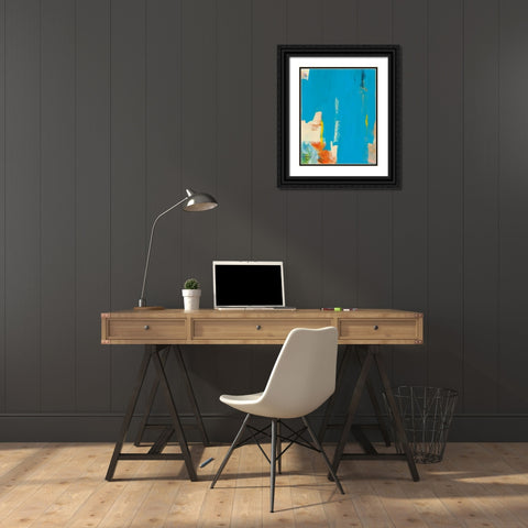 Aqua Tide Black Ornate Wood Framed Art Print with Double Matting by Weiss, Jan