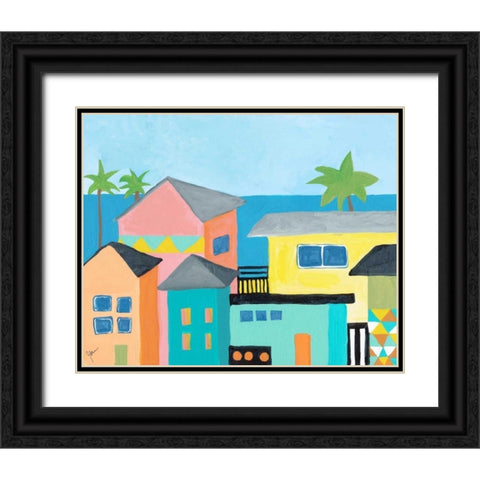 Beachfront Property 1 Black Ornate Wood Framed Art Print with Double Matting by Weiss, Jan