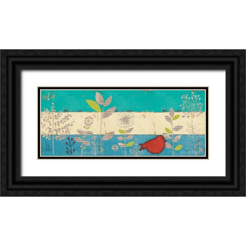 Le Jardin Press Panel I Black Ornate Wood Framed Art Print with Double Matting by Pinto, Patricia