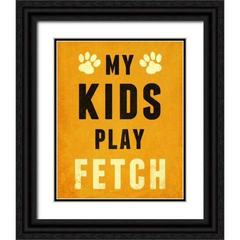 Paw Kids V Black Ornate Wood Framed Art Print with Double Matting by SD Graphics Studio