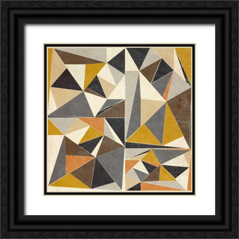 OMG Modern Triangles II Black Ornate Wood Framed Art Print with Double Matting by SD Graphics Studio