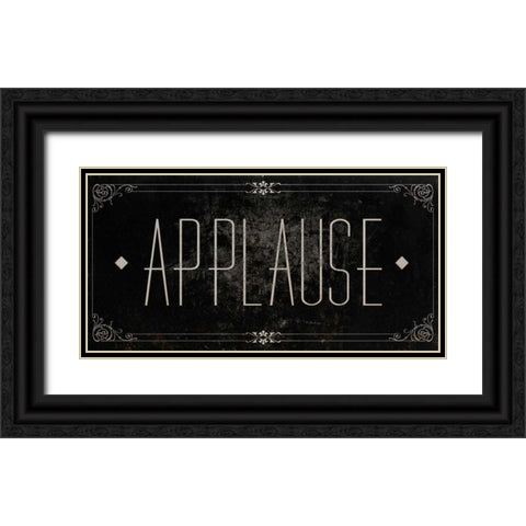 Silent Film Type I (Applause) Black Ornate Wood Framed Art Print with Double Matting by SD Graphics Studio