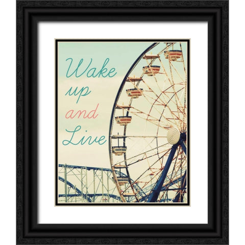 Retro Ferris With Type I Black Ornate Wood Framed Art Print with Double Matting by Peck, Gail