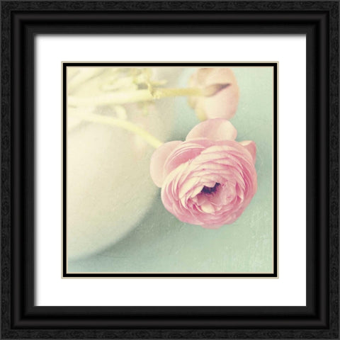 Vintage Pink Peony I Black Ornate Wood Framed Art Print with Double Matting by Gardner, Sarah