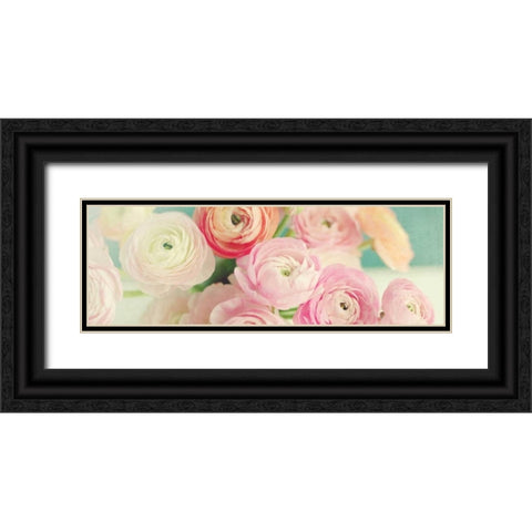 Blushing Blossoms Panel Black Ornate Wood Framed Art Print with Double Matting by Gardner, Sarah