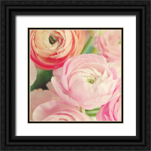 Blushing Blossoms Square II Black Ornate Wood Framed Art Print with Double Matting by Gardner, Sarah