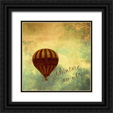 Adventure Awaits Black Ornate Wood Framed Art Print with Double Matting by Peck, Gail