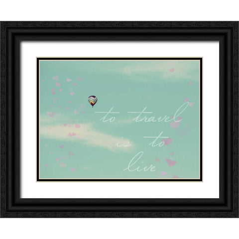 To Travel Border Black Ornate Wood Framed Art Print with Double Matting by Saghini, Lisa Hill