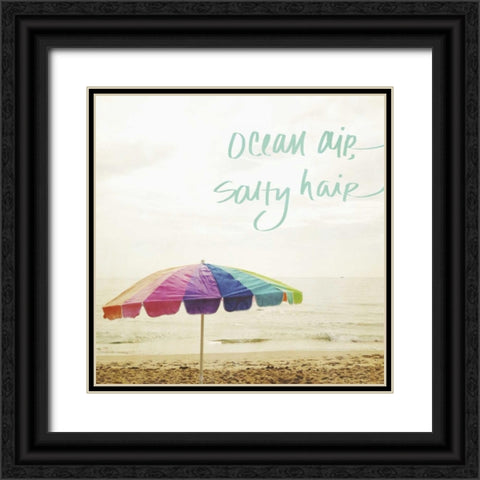 Ocean Air Border Black Ornate Wood Framed Art Print with Double Matting by Saghini, Lisa Hill