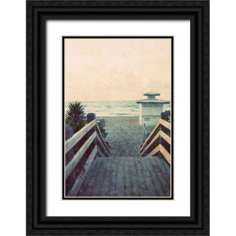 Filtered Beach Photo I Black Ornate Wood Framed Art Print with Double Matting by Peck, Gail