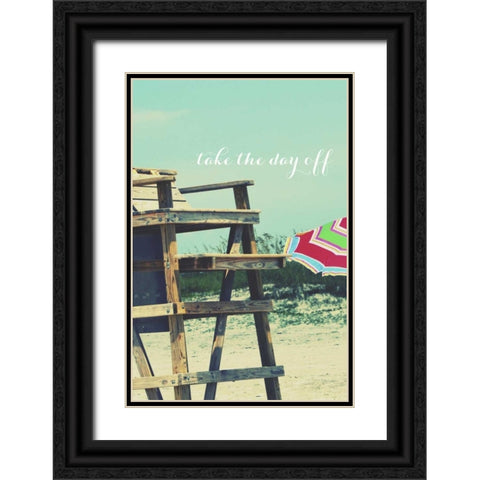 Take the Day Off Black Ornate Wood Framed Art Print with Double Matting by Peck, Gail