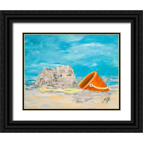 Sandcastles I Black Ornate Wood Framed Art Print with Double Matting by DeRice, Julie