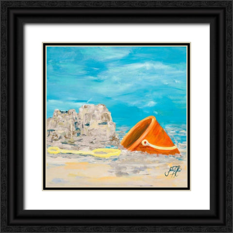 Sandcastles I Black Ornate Wood Framed Art Print with Double Matting by DeRice, Julie