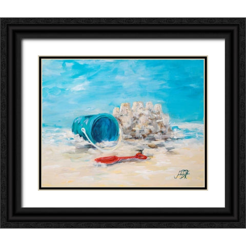 Sandcastles II Black Ornate Wood Framed Art Print with Double Matting by DeRice, Julie