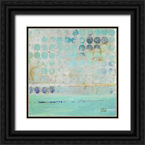 Dots on Silver Black Ornate Wood Framed Art Print with Double Matting by Pinto, Patricia