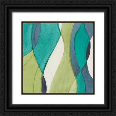 Coastal Greens Coalescence II Black Ornate Wood Framed Art Print with Double Matting by Loreth, Lanie