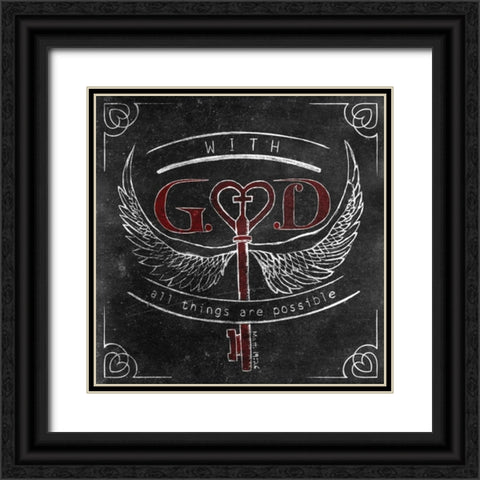 Friends Love Border III Black Ornate Wood Framed Art Print with Double Matting by Sundance Studio