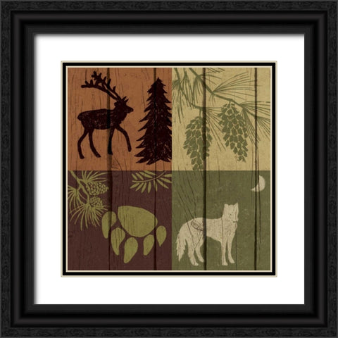 Lodge Four Pack II Black Ornate Wood Framed Art Print with Double Matting by Biscardi, Nicholas