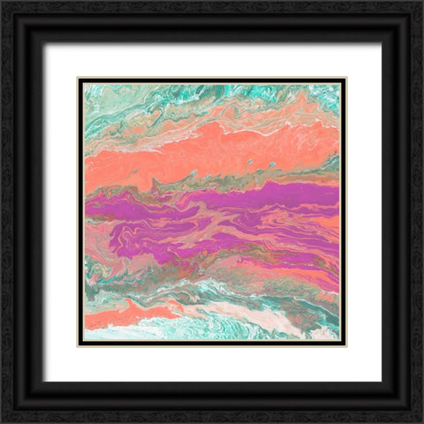 Pastel Marble Black Ornate Wood Framed Art Print with Double Matting by Mercado, M.