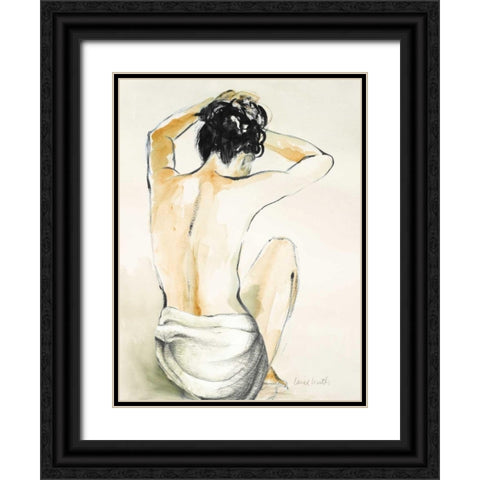 Woman Sitting I Black Ornate Wood Framed Art Print with Double Matting by Loreth, Lanie